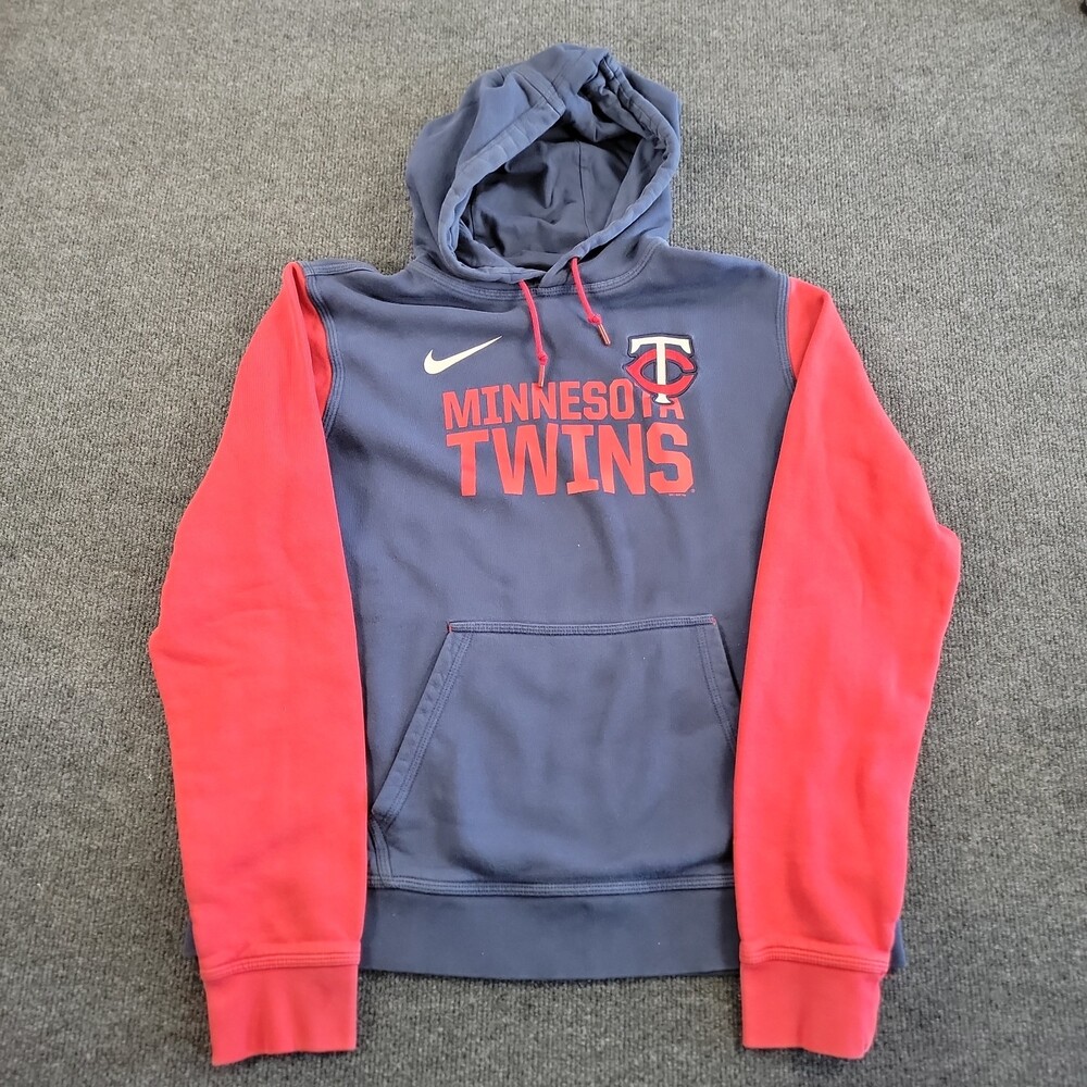 Youth's L Nike Minnesota Twins Baseball Blue DriFit Pullover Hoodie Sweatshirt